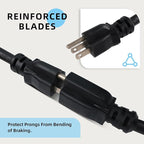 EP 10 Ft Outdoor Extension Cord - 12/3 SJTW Heavy Duty Black Extension Cable with 3 Prong Grounded Plug - Power Cord for Lawn, Garden, Appliances