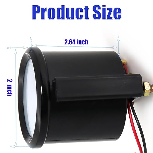 2" 52mm Oil Pressure Gauge 0-100 PSI Digital Blue LED Press Meter with Sensor for Cars