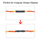 XHF Black&Red 1/2 Inch 8Ft 3:1 Waterproof Heat Shrink Tubing Roll Marine Grade Adhesive Lined Heat Shrink Tube, Insulation Sealing Oil-Proof Wear-Resistant