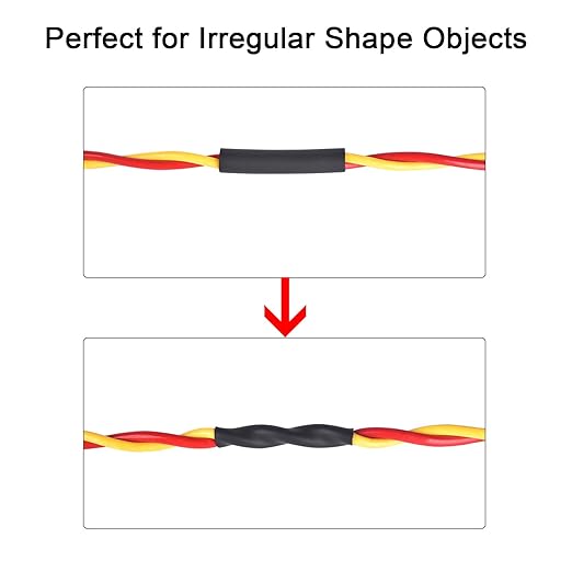 XHF Black&Red 1-1/4 Inch 8Ft 3:1 Waterproof Heat Shrink Tubing Roll Marine Grade Adhesive Lined Heat Shrink Tube, Insulation Sealing Oil-Proof Wear-Resistant