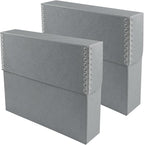Lineco Archival Document Storage Box with Metal Edge, Acid-Free Gray Boxboard, Organize and Store Files, Prints, Photos, Legal-Sized Case 15.5" x 10.5" x 2.5" Wide, Pack of 2