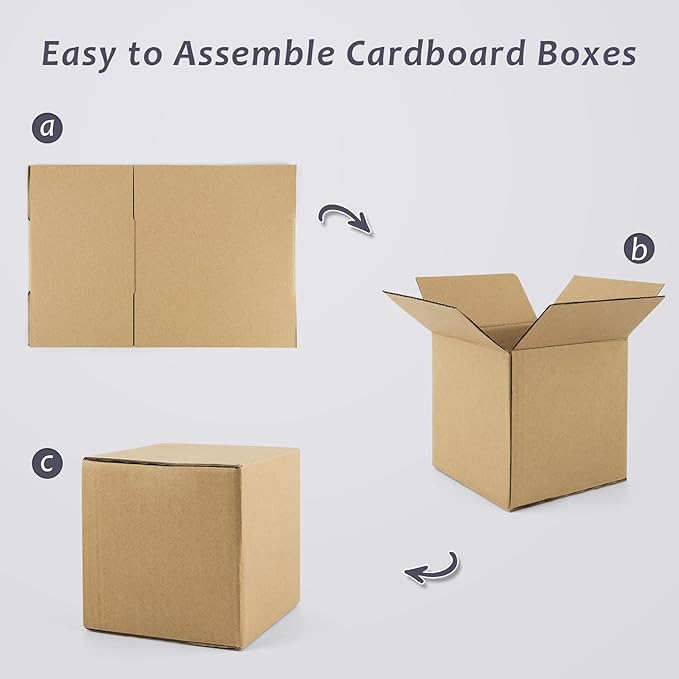 Frametory 6x6x6 Pack of 25 Corrugated Cardboard Packing Shipping Mailing Moving Carton Boxes, Brown