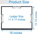 Acocony 11x17 Clipboard Three Clip Super Tough Extra Large Clipboard PP Plastic Not Fragile 11 x 17 Clipping Board Black Pack of 2