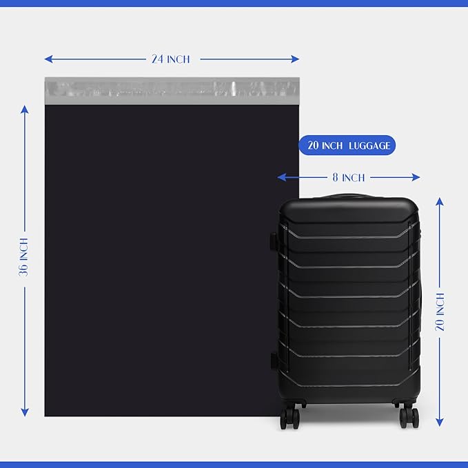 Metronic Large Poly Mailers 24×36 25 Pcs Large Shipping Bags for Clothes,Self Adhesive Shipping Envelopes for Small Business,Waterproof Mailers Poly Bags for Shipping,Packaging Mailing Bags Black