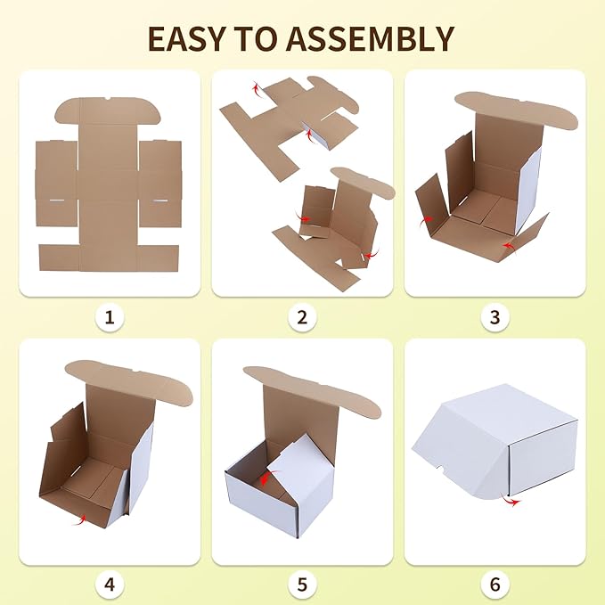 WIFTREY 40 Pack 6x4x3 Small Shipping Boxes for Packing Small Business, White Corrugated Cardboard mailing Box for Shipping