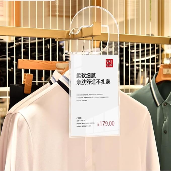 2 Pack Label Holder Price Tag Displays Sign Holder Data Card Holder Ads Display Stand for Retail Store Clothing Price Tag (M (A6) 100*150mm/3.94*5.91inches)