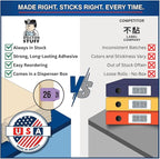 2026 Year Labels, Doctor Stuff 2026 Chart Stickers, Fluorescent Violet Color Coded, USA Made Year Stickers for End Tab File Folders, 500 Labels/Roll in a Dispenser Box, 3/4" x 1-1/2"