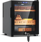 Tylza Cigar Humidor Cabinet 50L, Temp & Humidity Control Electric Humidors for Cigars, 370 Cigars, Digital Hygrometer, Safety Lock, Cigar Humidors with Cedar Wood Drawer Shelves, Cigar Gifts for Men