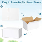 Famagic 10 Pack 6x4x4 Inch Small Shipping Boxes White Corrugated Cardboard Boxes Mailer for Small Business, Mailing Boxes for Packaging Bulk
