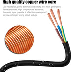 100FT 12/3 Outdoor Extension Cord, Heavy Duty 3-Outlet SJTW Indoor/Outdoor Three-Prong Power-Cord 12-Gauge Grounded 15-Amp 1875 Watts