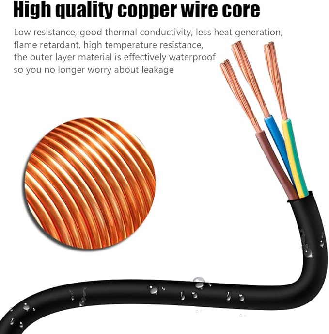 100FT 12/3 Outdoor Extension Cord, Heavy Duty 3-Outlet SJTW Indoor/Outdoor Three-Prong Power-Cord 12-Gauge Grounded 15-Amp 1875 Watts