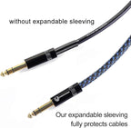 25ft - 3/8 inch PET Expandable Braided Sleeving – BlackBlue – Alex Tech Braided Cable Sleeve