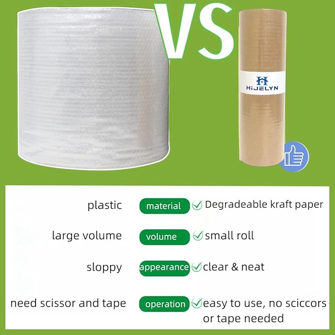 Packing Dishes Recyclable Packing Material for Moving Glassware Eco Friendly Moving Paper Sheets Bubble Cushion Wrap for Packing 80GSM Honeycomb Paper Roll with Fragile Stickers 15"x100'