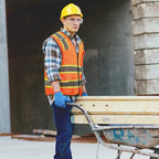 9 Pocket High Visibility Class 2 Safety Vest with 2 Inch Wide Reflective Strips and Zipper Construction - Orange, 4XL