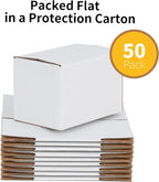 6x4x4 inches Shipping Boxes 50 Pack, Kraft Corrugated Small Cardboard Boxes for Mailing Packing, White