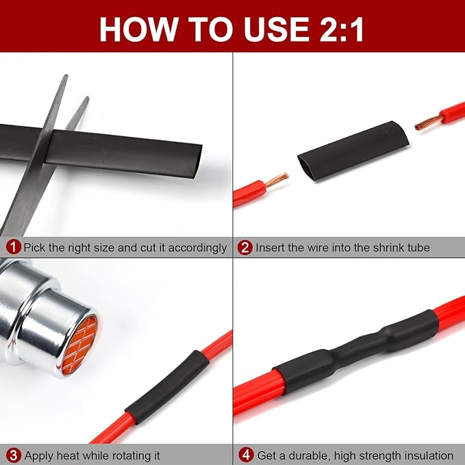 Chanzon 2:1 Ratio - 80Ft Roll - 1" (25mm) Heat Shrink Tubing 2:1(25M Total Length) Black Polyolefin Sleeving Wrap Shrinking 2 to 1 1pcs