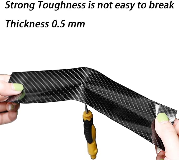 DGSL Car Door Edge Guards Door Sill Protector, 1.2In x 16.4Ft+2In x 16.4Ft+2.7In x 33Ft 5D Carbon Fiber Car Wrap Film, Vinyl Automotive Wrap Film Anti-Collision Fits for Most Car (Black)