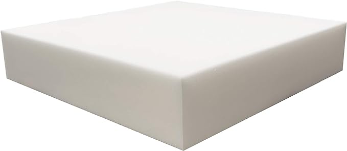FoamRush 8" x 26" x 26" Upholstery Foam Cushion High Density (Square Foam for Dining Chairs, Chair & Wheelchair Seat Cushion Replacement)