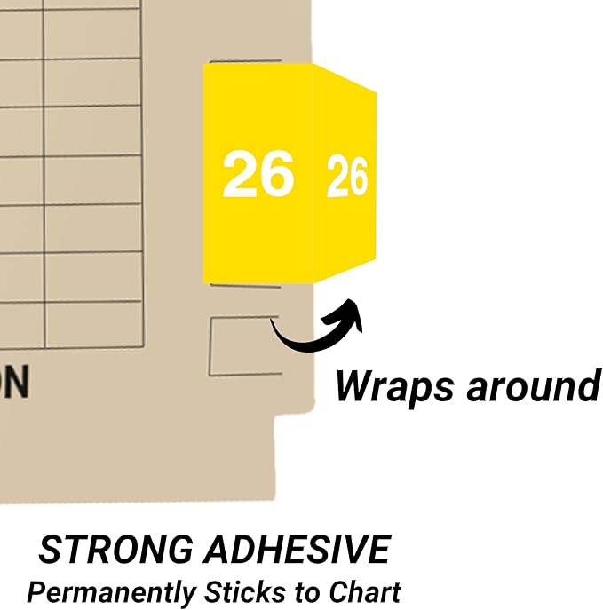 2026 Year Stickers, Doctor Stuff 2026 Chart Stickers, Yellow Color Coded, Ames Large Style, USA Made Year Labels for X Ray Jackets, 500/Roll, 1 Roll, 1-7/8" x 1-7/8"