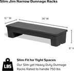 Slim Jim DUN5014 Narrow Heavy-Duty Plastic Poly Dunnage Rack for Warehouses and Commercial Storage 36" x 12" x 8" with 750 lb Capacity | For Wareshouse, Storage, and Merchandising