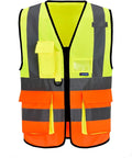 A-SAFETY construction vest women orange and yellow