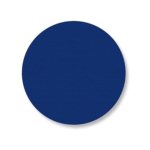 Mighty Line 1" Solid Dot Shaped Floor Marking Tape for Safety, Caution, Warning, Heavy-Duty, Peel and Stick, Adhesive Circle Spots, Industrial Quality, Blue, Pack of 200