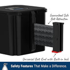 WM412 Retractable Belt Wall Mounted Smooth Black Crowd Control Barrier and Receiving End, 25' Authorized Access Only Belt
