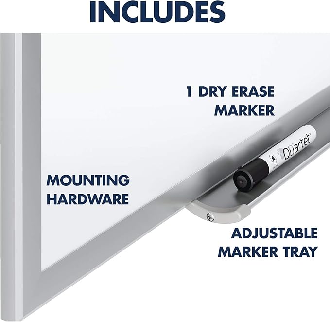 Quartet Magnetic Dry Erase White Board, 3' x 2 Whiteboard, Nano-Clean Surface Resists Ink Stains, Silver Aluminum Frame (SM533)