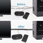 10FT Cable Management Sleeve Cord Bundler 0.8" Diameter w/Zip Clip Zipper Wire Wrap Cord Organizer Cable Tube Hider Flexible & Expandable Home & Office Wire Concealer for PC TV Computer Cinema