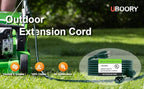 Outdoor Extension Cord Waterproof 100 FT, Green 14/3 SJTW Heavy Duty, Flexible 100% Copper 3 Prong Extension Cord for Lawn, Garage,UL Listed