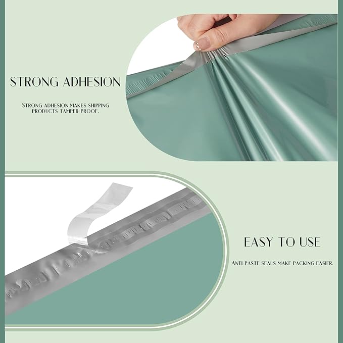 Metronic Poly Mailers 10x13 100 Pcs, Shipping Bags for Clothing, Strong Adhensive Mailing Bags, Shipping Envelopes for Small Business, Tear-resistant Mailer Envelopes Bags in Grayed Jade Green