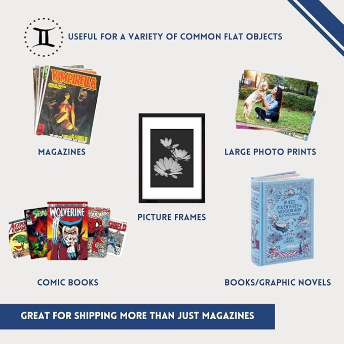 Gemini Magazine and Comic Book Mailers for Shipping (8.5x11x2’’ – 100 Mailers + 100 Fillers) | Protective Fillers for Extra Support | US-Made, Expandable, Great for Shipping Documents, Photos & More.