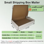 11.125x8.625x2'' Shipping Boxes 25 Pack, White Corrugated Cardboard Mailers for Mailing Packaging Small Business (W1182-25)