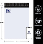 POLYSELLS 1000 pcs 12x15.5 Inches White Poly Mailers Shipping Envelopes, Strong Adhesive Sealing, Waterproof, and Tear-resistant Postal Mailing Bags for Clothing, Books, and Accessories