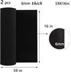 AMZQNART 2Pcs EVA Foam 6mm, Cosplay Foam 16x59 inch Black, High Density 90 kg/m³, for Craft Projects Cosplay Costumes, Fake Weapons, Decorations, Christmas, Easter, Thanksgiving, etc.