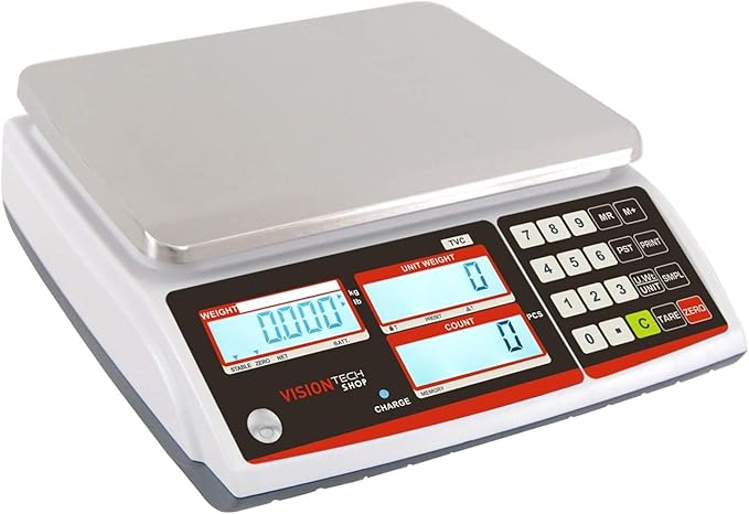 VisionTechShop TVC-30 Counting Scale for Parts and Coins, Lb/Kg Switchable, 30lb Capacity, 0.001lb Readability