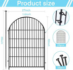 Garden Fencing Animal Barrier 24 Panels, 32 in(H) x 54 Ft(L) No Dig Fences for Dogs, Black Rustproof Metal Wire Garden Fence with Gate, Temporary Dog Fence for Patio Outdoor Yard