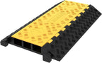 Happybuy 1 Pack of 3-Channel Rubber Cable Protector Ramps Heavy Duty 44000Lbs Load Capacity Cable Wire Cord Cover Ramp Speed Bump Driveway Hose Cable Ramp Protective Cover