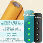 PerkHomy 24" x 2,400" (200') Orange Kraft Paper Roll for Craft Bulletin Board Paper Art Table Covering Crafting Gift Wrapping Bouquet Packing Parcel 80GSM 55LB (Orange, 24" x 200')