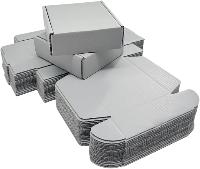 50 Pcs 6.3 x 6 x 1.6 inches Shipping Boxes for Small Business Cardboard Corrugated Mailer Boxes for Shipping Packaging Holidays Craft Gifts Giving Products (Gray, 6.3 x 6 x 1.6")