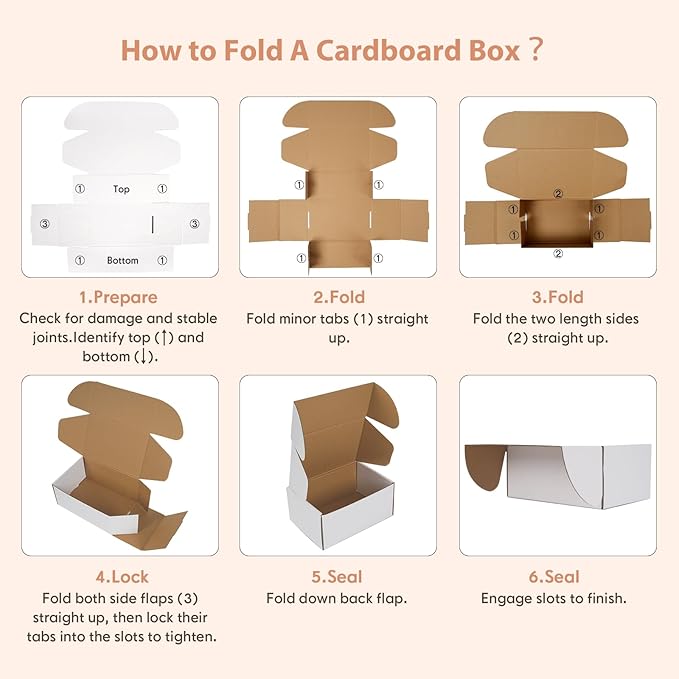 6x4x3 inches Shipping Boxes Set of 25, Small Corrugated Cardboard Box, Literature Mailer, Gift Boxes (White, 6x4x3)