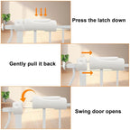 Extra Wide Baby Gate Extra Tall Dog Gate for Stairs Doorways White Metal Tension Child Pet Safety Gates with Pressure Mount 34-38.5 Inch Wide