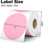 Misofuki 350 Pcs 3 inch White Round Thermal Sticker Labels Roll Used with Zebra, Rollo, MUNBYN, Self-Adhesive Circle Multipurpose Direct Thermal Labels for DIY Logo Design, QR Code, Inventory Stickers