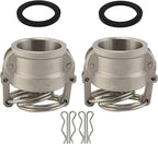 2PCS Aluminum Type DC Cam and Groove Fitting, Female Coupler x Female NPT, with 2PCS Camlock Gasket Fitting (0.75")