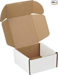 100 Pack 4"x4"x2" inch Small Shipping Boxes White Corrugated Cardboard Box for Small Business, Mailer, Shipping, and Packing