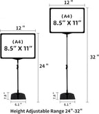 Sign Holder Stand,Sign Stand for Display,Adjustable Sign Holders For Table Top,Table Sign Holders 8.5 x 11,6 Packs,Black