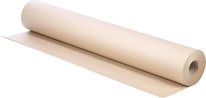 The Boxery Kraft/Brown Kraft Paper Roll, 60” x 9000” (750’)-50lb. Thickness, Heavy Duty Brown Wrapping Paper, Natural Kraft Packing Paper, Void Fill, Arts and Crafts, Bulletin Boards, Gift Wrapping