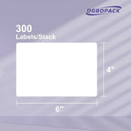DGBDPACK Fanfold 4'' x 6'' Direct Thermal Shipping Labels 300 Labels/Stack Compatible with Zebra Rollo Beeprt Printer Ultra Adhesive