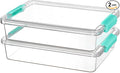 Vtopmart 6 Qt Plastic Storage Bins with Lids, Clear Sensory Bins, Arts Crafts Organizers and Storage, Stackable Containers for Home Office and School Supplies, 2 Pack