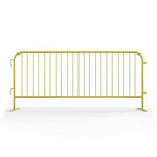 Angry Bull Barricades Metal Interlocking Steel Barricade (8.5 Ft. Heavy Duty, Flat Feet, Yellow Powder Coated, Set of 10)